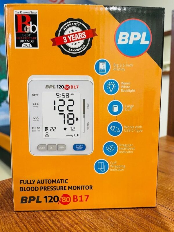 BPL 120/80 B17 Fully Automatic Digital Blood Pressure Monitor | Accurate BP Machine for Home Bp Monito