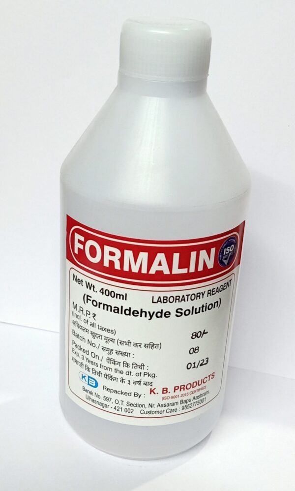 Formalin Liquid 400ml | High-Grade Formaldehyde Solution for Laboratory & Medical Use