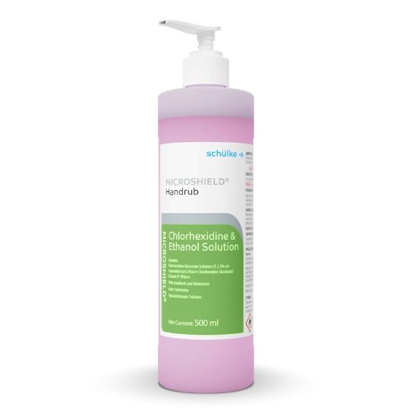 Microshield Handrub 500ml (CHG + Ethanol) – Pack of 1 | Advanced Antiseptic Hand Sanitizer for Clinical & Personal Use