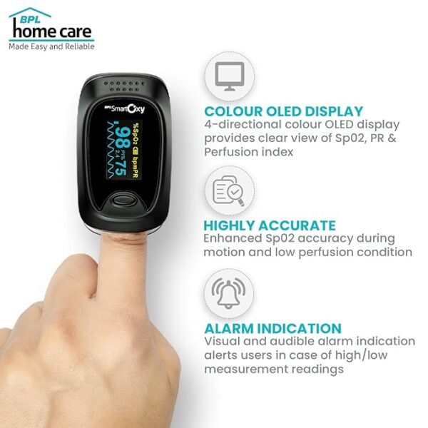 BPL Fingertip Pulse Oximeter | Accurate SpO₂, Pulse Rate & Perfusion Index Monitor for Home & Clinical Use - Image 2