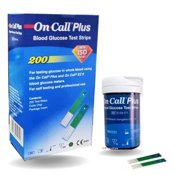 On Call Plus Glucometer Strips – Pack of 200 | Accurate Blood Sugar Testing at Home or Clinic - Image 2